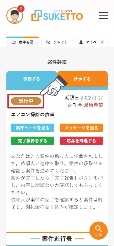 案件進行表の見方